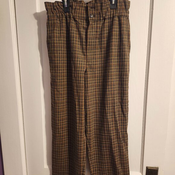 New w/Tags Madewell Plaid Paperbag Tapered Pants, Size 6 - Picture 5 of 7